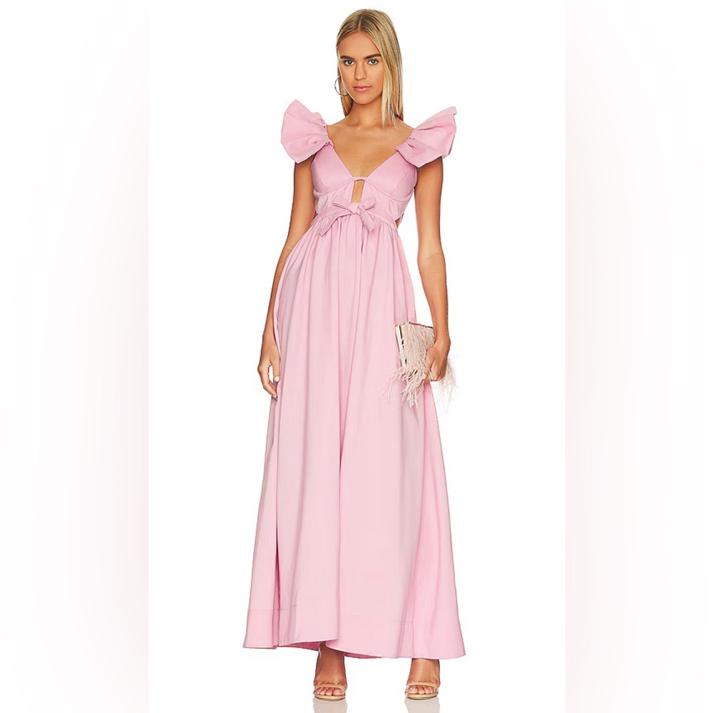 For Love and Lemons Miriam Pink Maxi Dress
